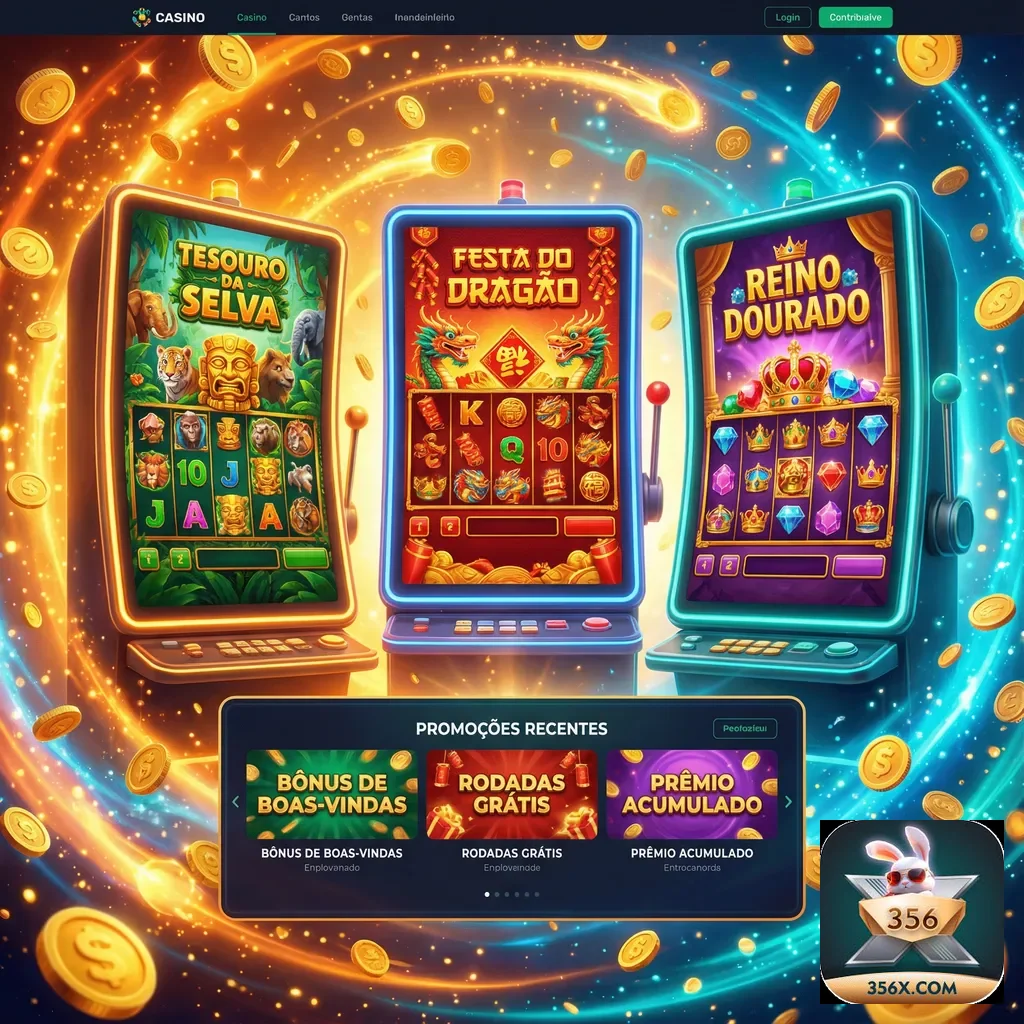 Ilustração de Explore jogos de slots e recompensas VIP no 356x