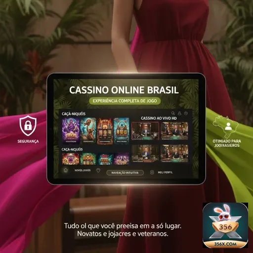 Ilustração de Aproveite a plataforma de jogos 356x com total segurança